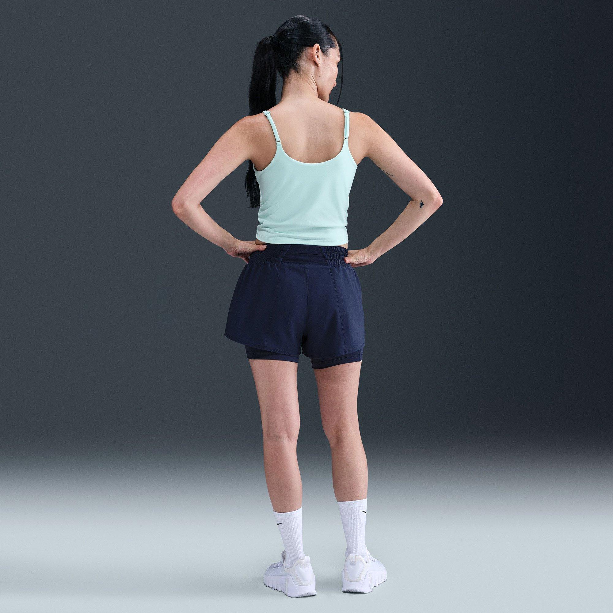 M.Navy/R.Silver - Nike - Dri FIT One Womens 2 In 1 Performance Shorts - 5