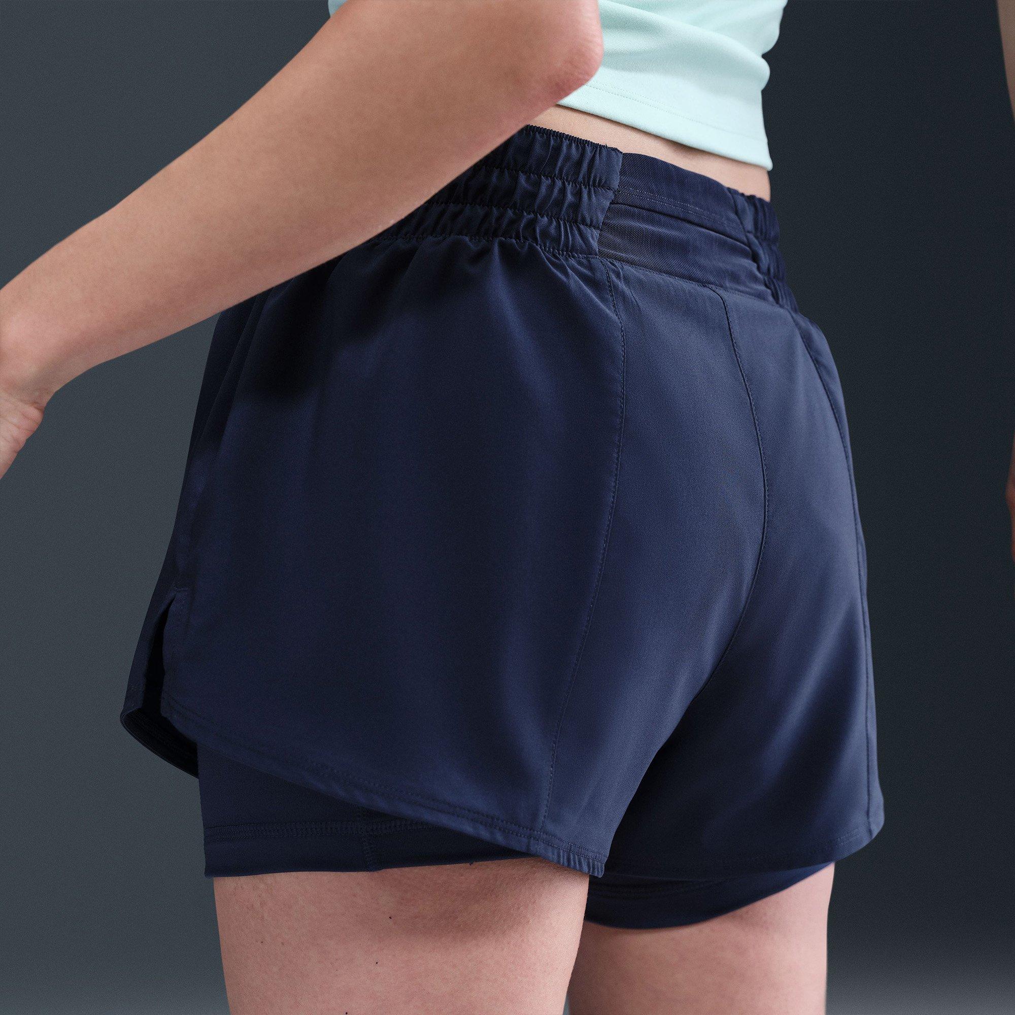 M.Navy/R.Silver - Nike - Dri FIT One Womens 2 In 1 Performance Shorts - 7