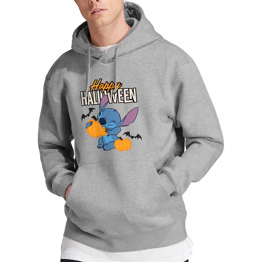 Light Grey - Disney - Lilo & Stitch Happy Halloween Mens Hoodie Light Gr - 1