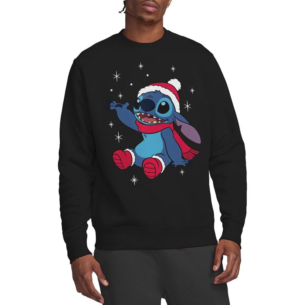 Disney Lilo & Stitch Christmas Snowflakes Sweatshirt Blac