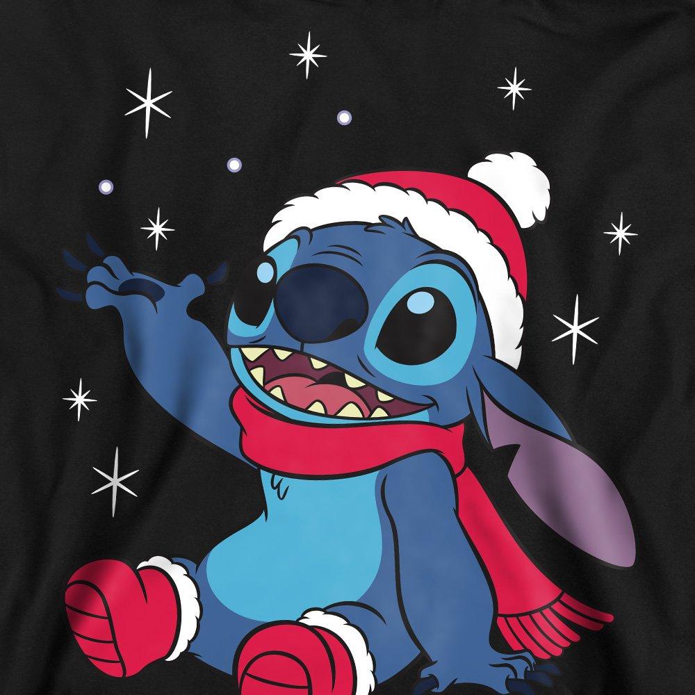 Black - Disney - Lilo & Stitch Christmas Snowflakes Sweatshirt Blac - 2