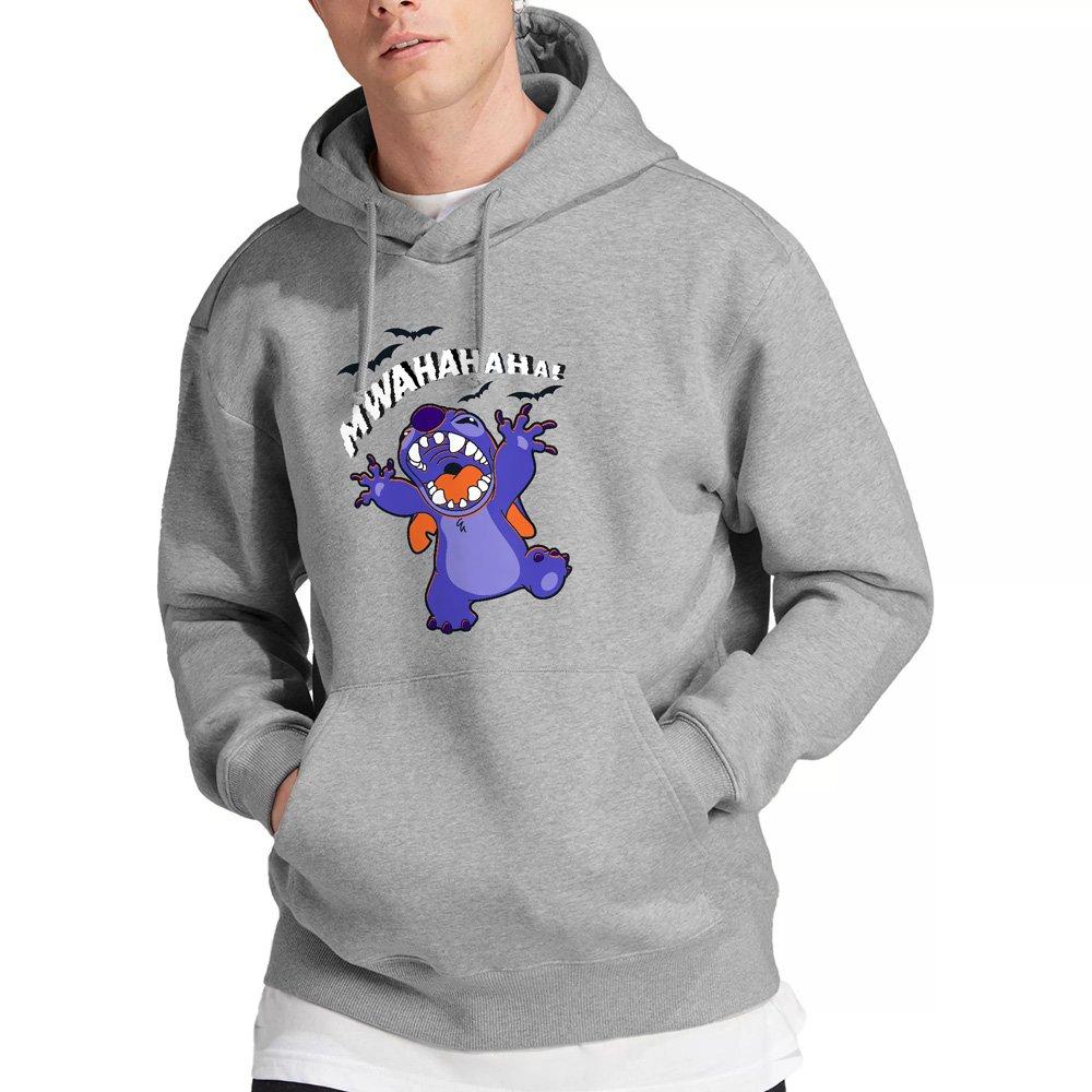 Light Grey - Disney - Lilo & Stitch Evil Laugh Mens Hoodie Light Grey - 1