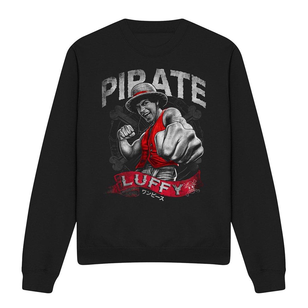 Black - One Piece - One Piece Pirate Luffy Sweatshirt Black - 4