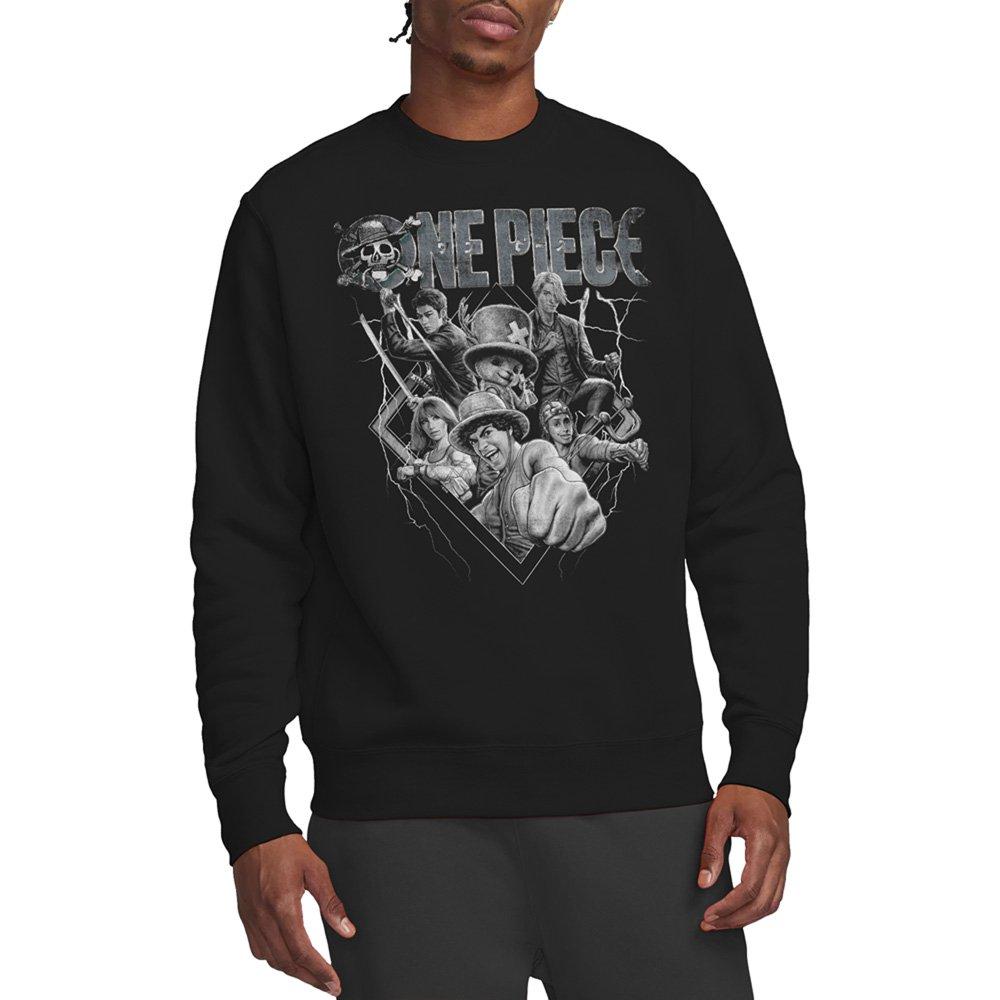 Black - One Piece - One Piece Straw Hat Crew Heavy Metal Sweatshirt B - 1
