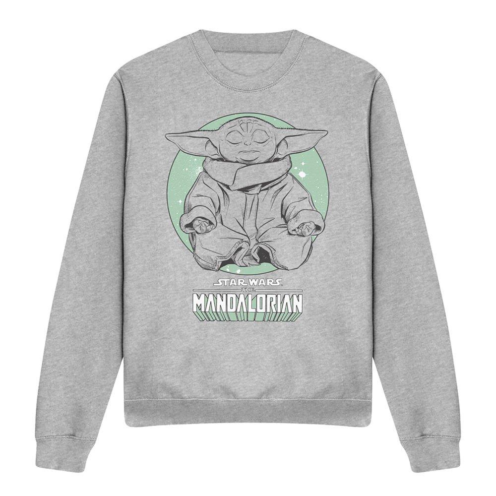 Light Grey - Star Wars - The Mandalorian Relaxing Grogu Yoga Sweatshirt At - 4