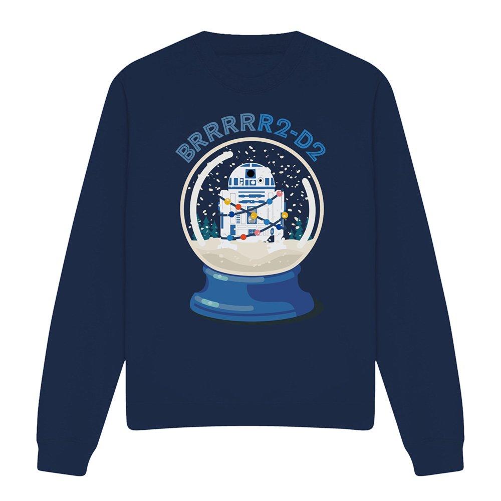 Navy - Star Wars - Star Wars Retro R2D2 Snow Globe Sweatshirt Navy - 4