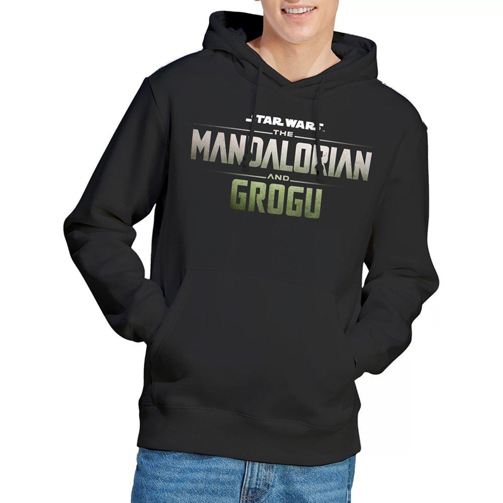 Black - Star Wars - The Mandalorian Grogu Movie Logo Hoodie Black - 1