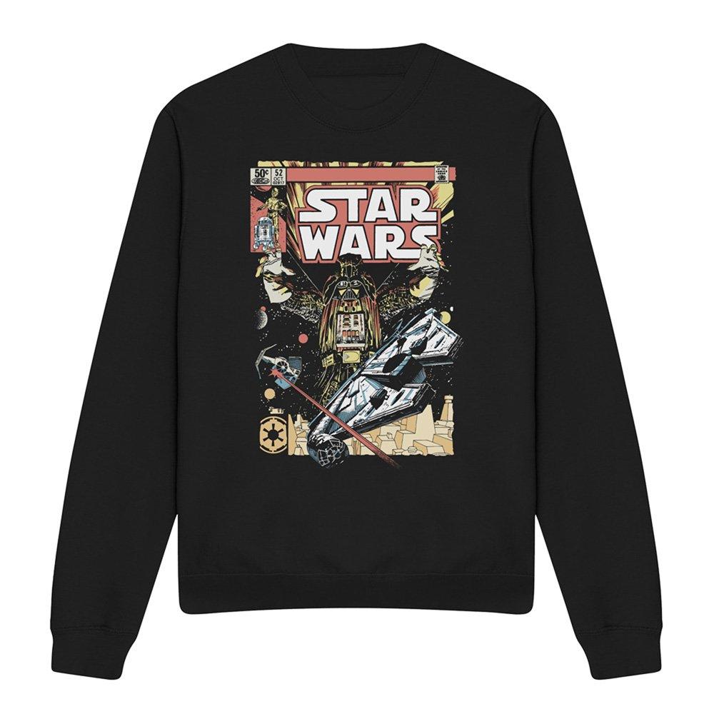 Black - Star Wars - Star Wars Retro Vader Falcon Comic Sweatshirt Bla - 4
