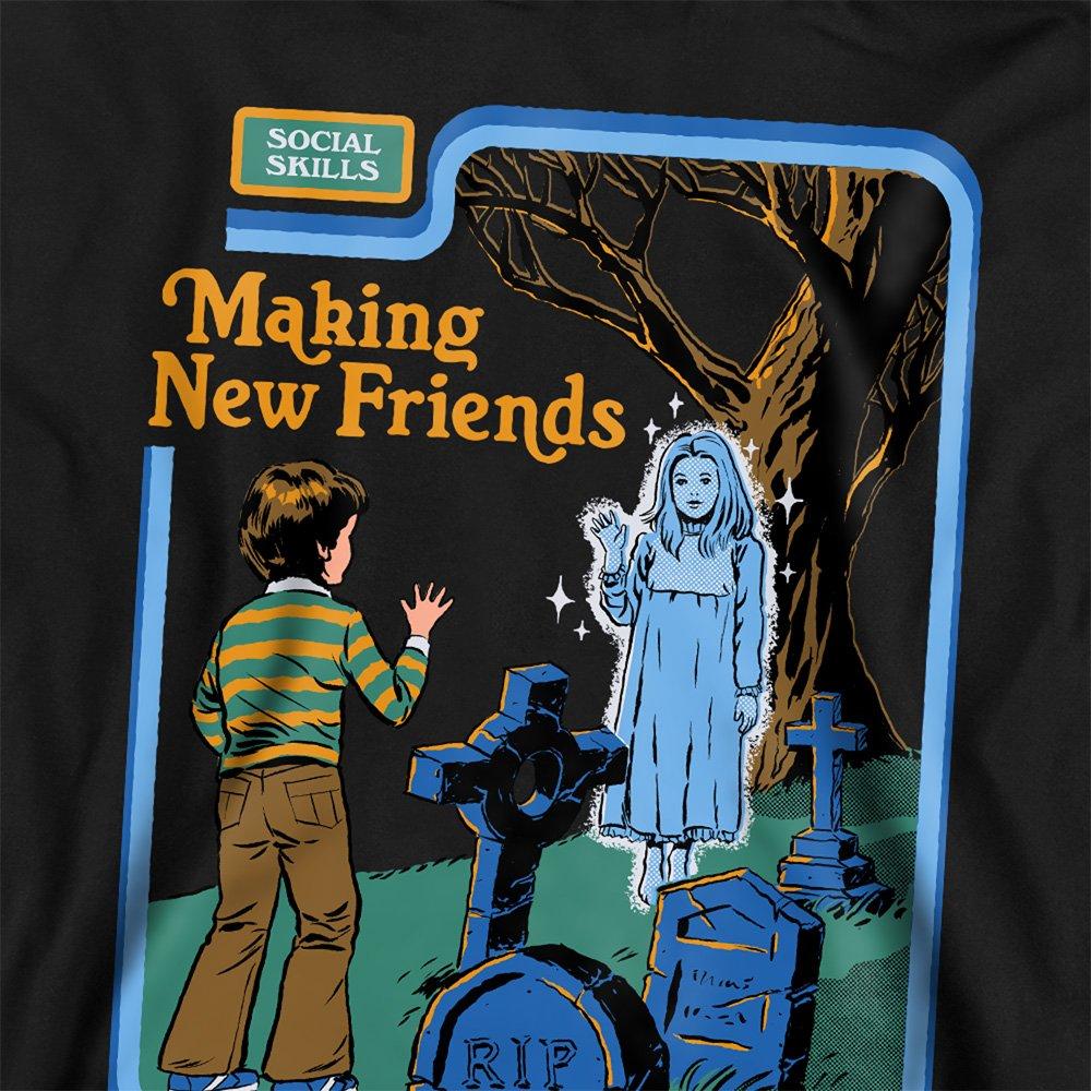Black - Steven Rhodes - Steven Rhodes Making New Friends Youth Kids Hoodie - 2