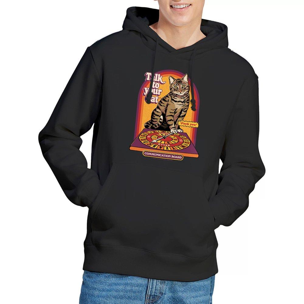 Black - Steven Rhodes - Steven Rhodes Talk To Your Cat Hoodie Black - 1