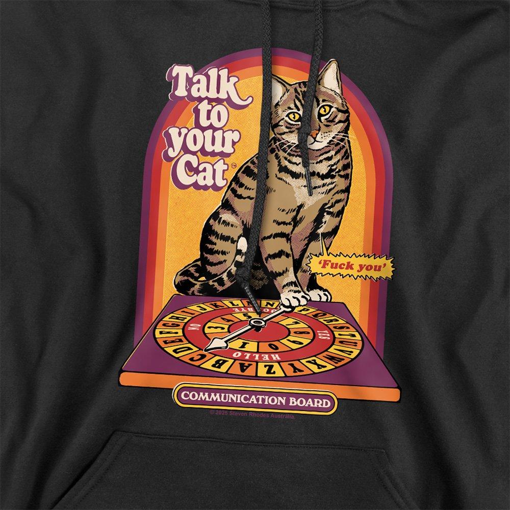 Black - Steven Rhodes - Steven Rhodes Talk To Your Cat Hoodie Black - 2