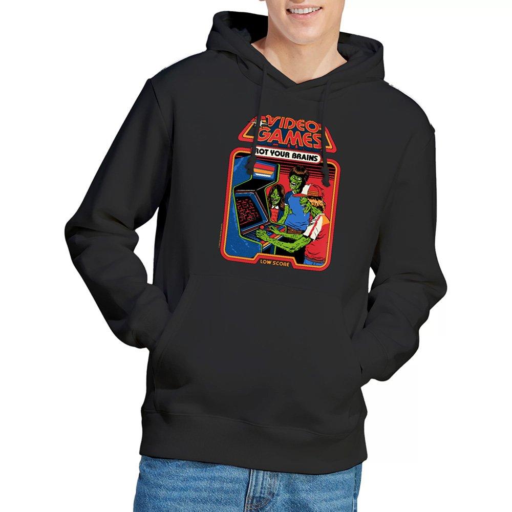 Black - Steven Rhodes - Steven Rhodes Video Games Rot Your Brains Hoodie - 1