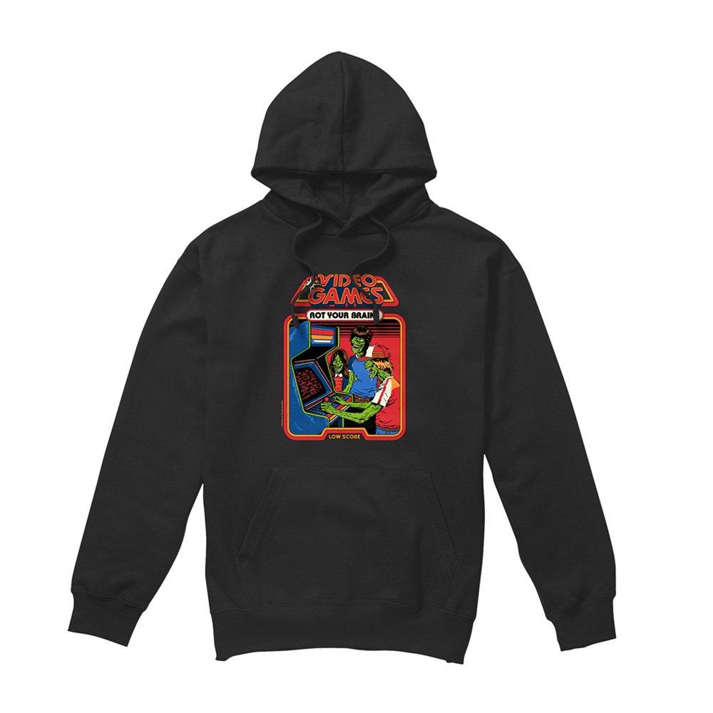 Black - Steven Rhodes - Steven Rhodes Video Games Rot Your Brains Hoodie - 4