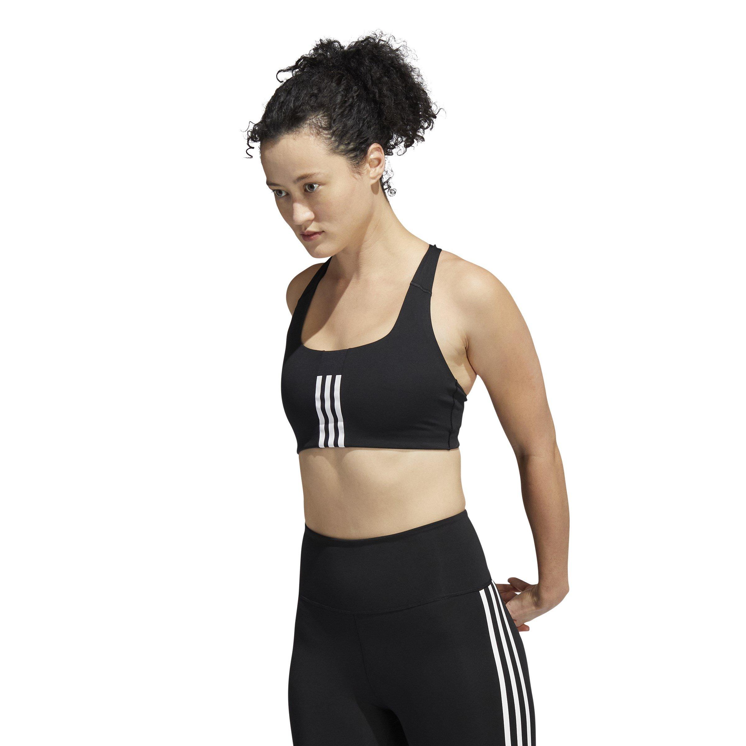 Zwart/Wit - adidas - Three-Stripe Sports Bra Women's - 3