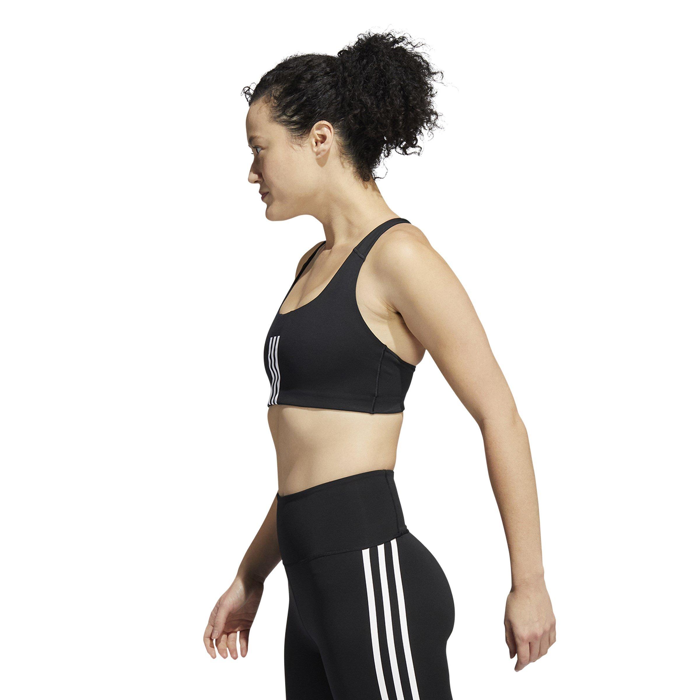Zwart/Wit - adidas - Three-Stripe Sports Bra Women's - 4