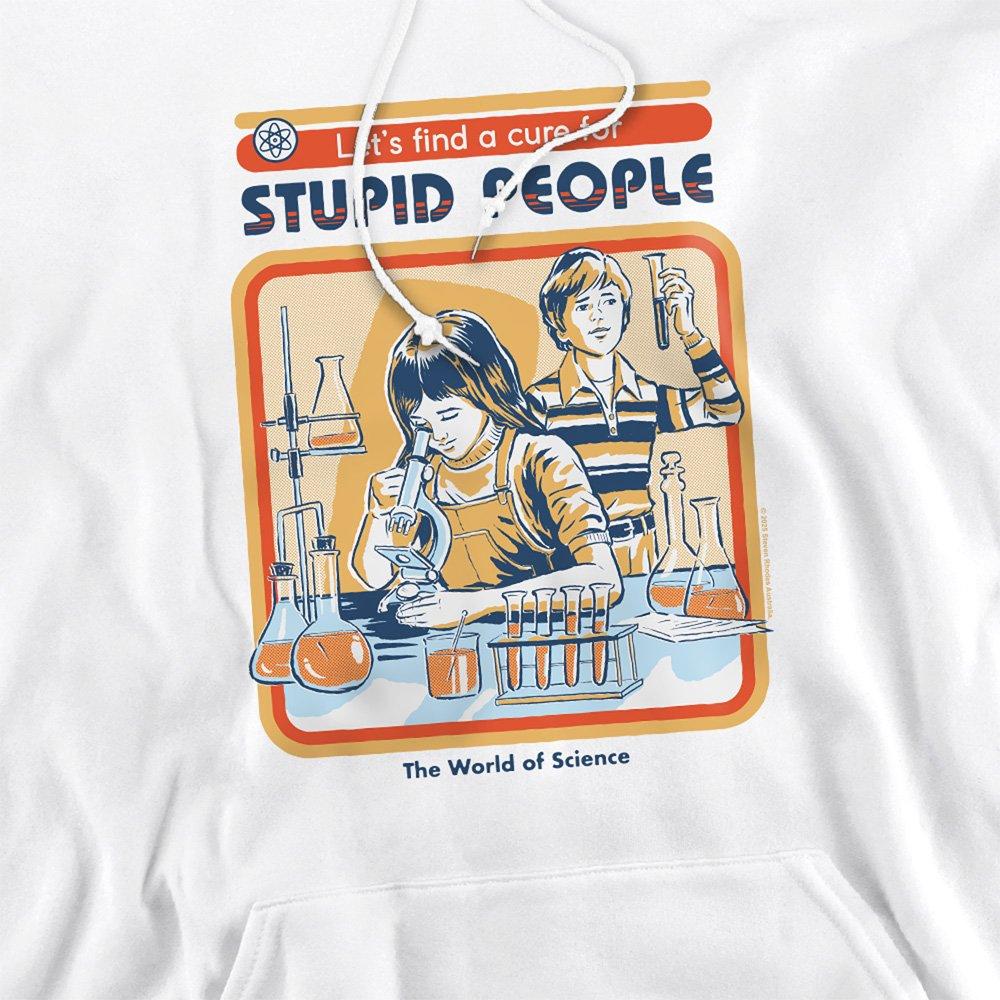 White - Steven Rhodes - Steven Rhodes A Cure For Stupid People Hoodie Whi - 2