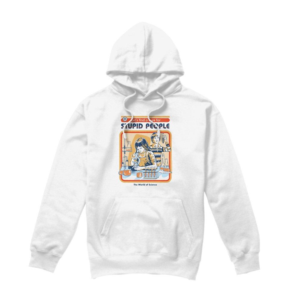 White - Steven Rhodes - Steven Rhodes A Cure For Stupid People Hoodie Whi - 4