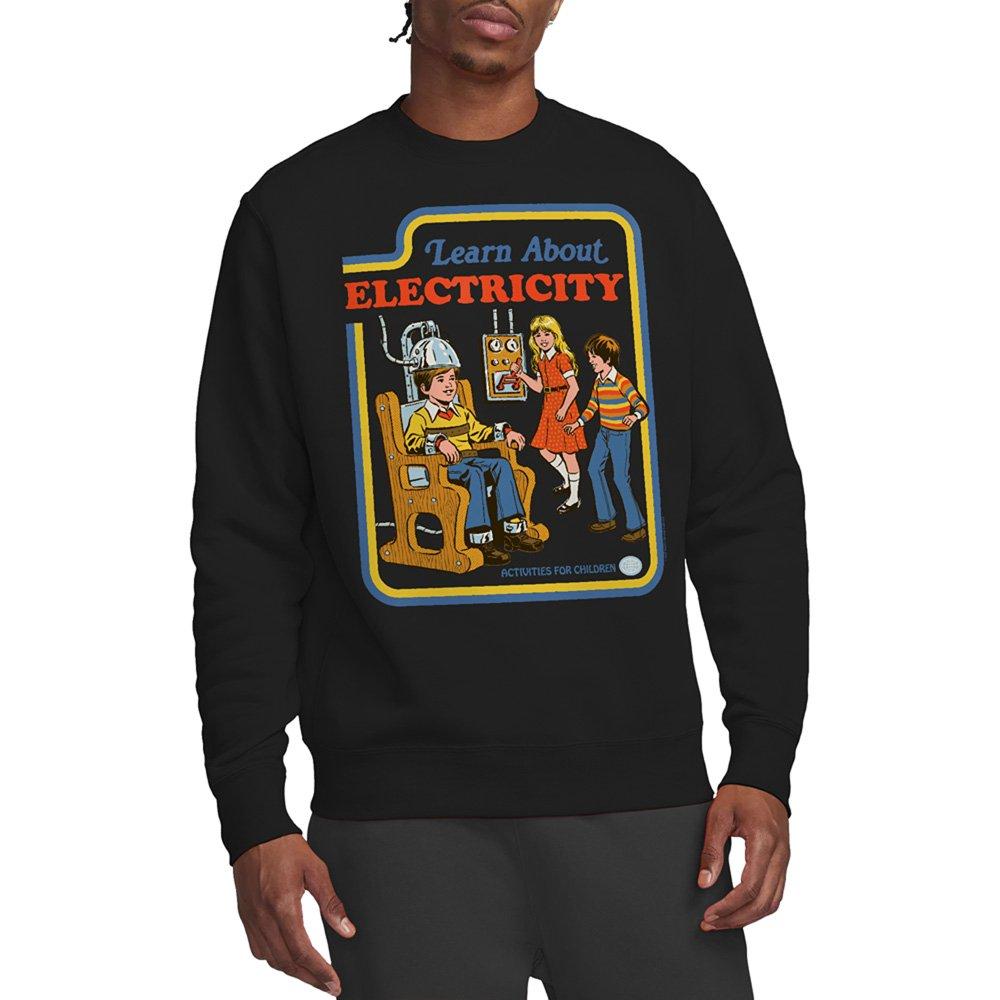 Black - Steven Rhodes - Steven Rhodes Learn About Electricity Sweatshirt - 1