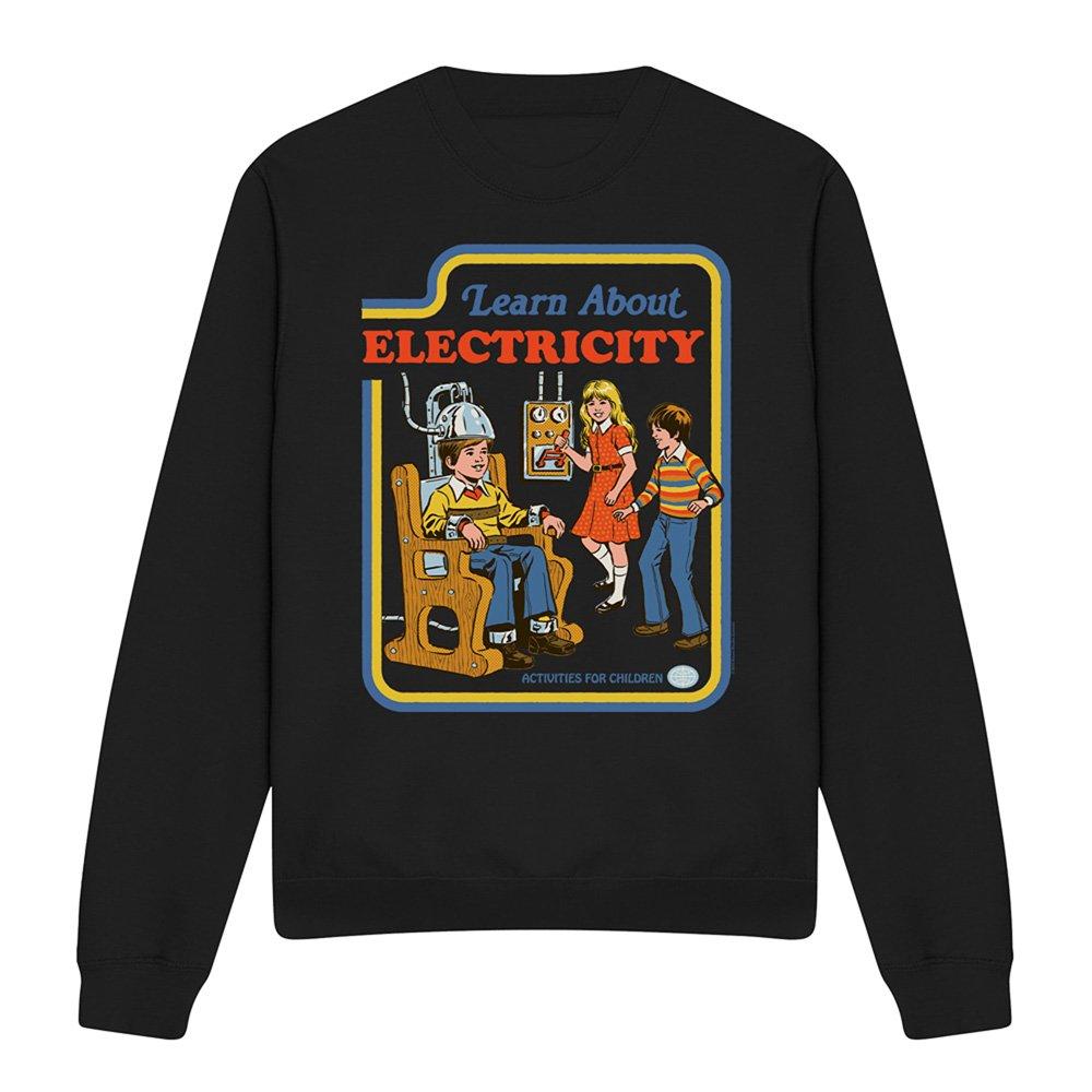 Black - Steven Rhodes - Steven Rhodes Learn About Electricity Sweatshirt - 4