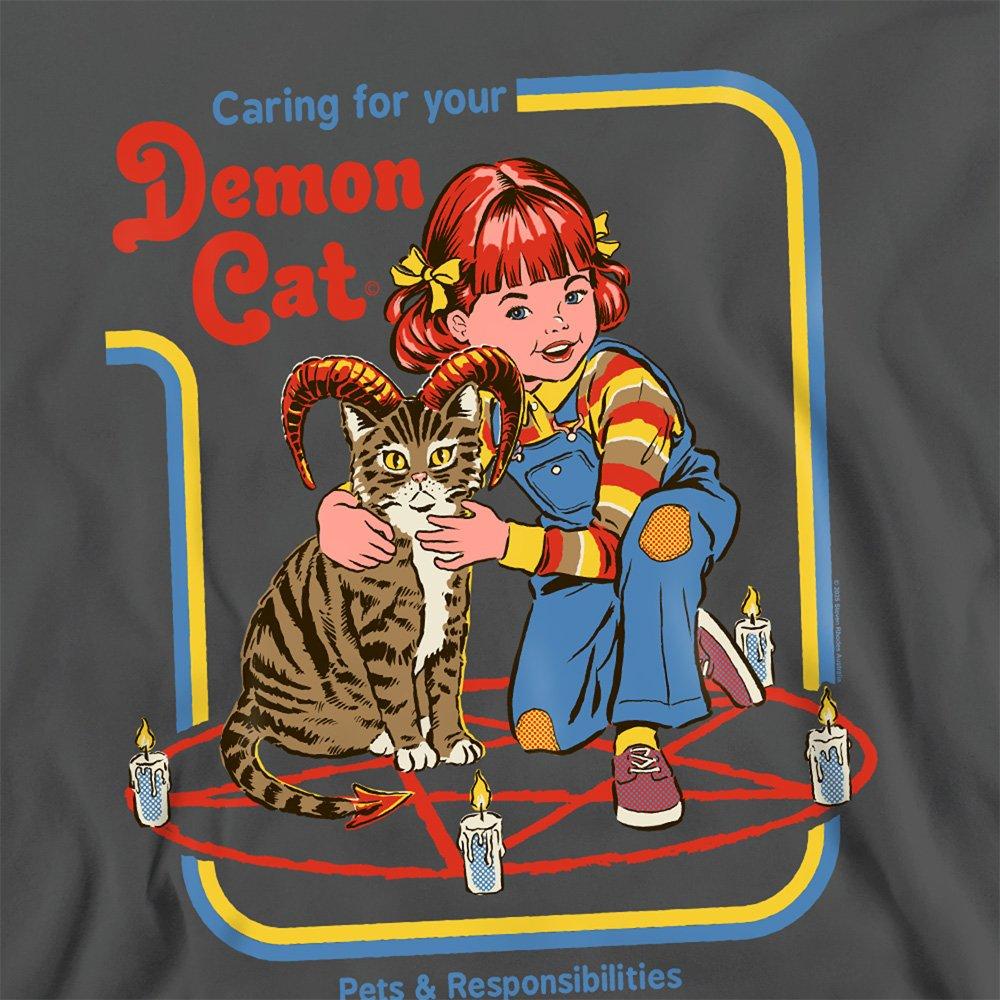 Charcoal - Steven Rhodes - Steven Rhodes Caring For Your Demon Cat Sweatshirt - 2