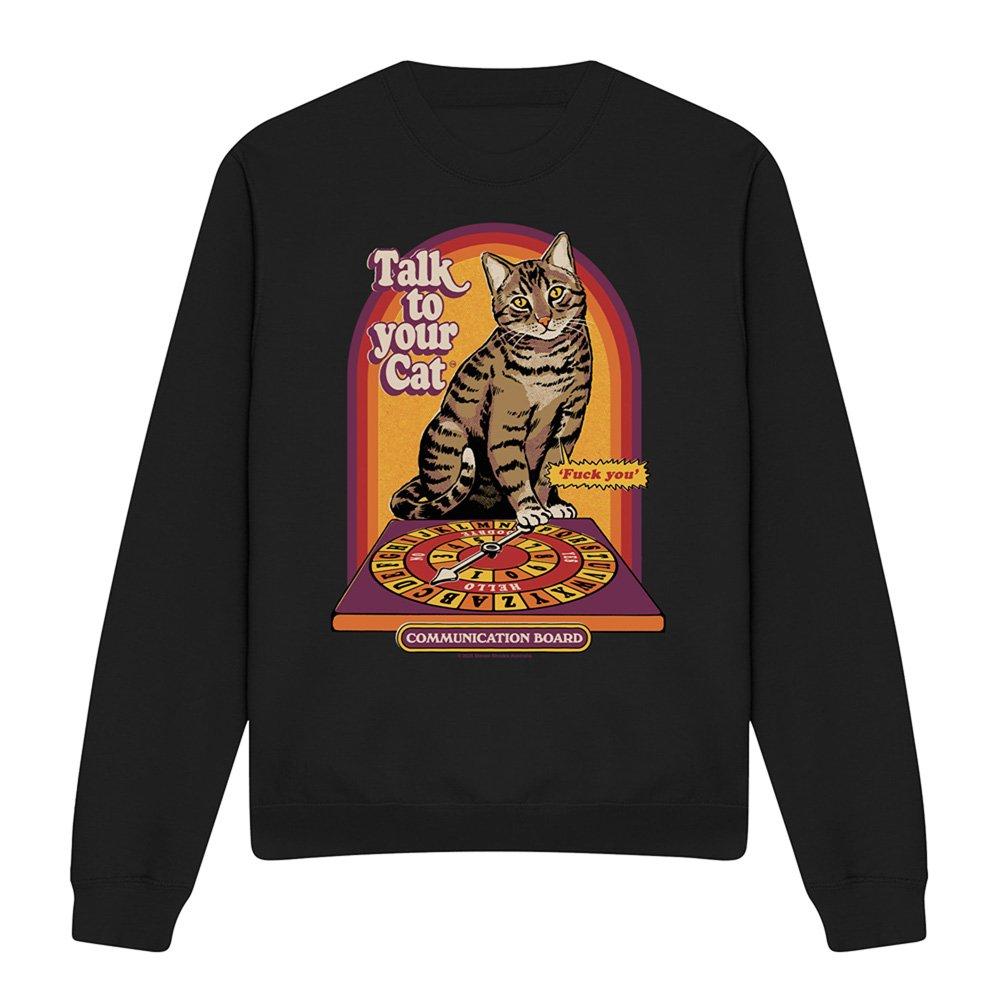Black - Steven Rhodes - Steven Rhodes Talk To Your Cat Sweatshirt Black - 4