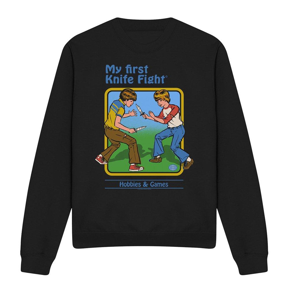 Black - Steven Rhodes - Steven Rhodes My First Knife Fight Sweatshirt Bla - 4