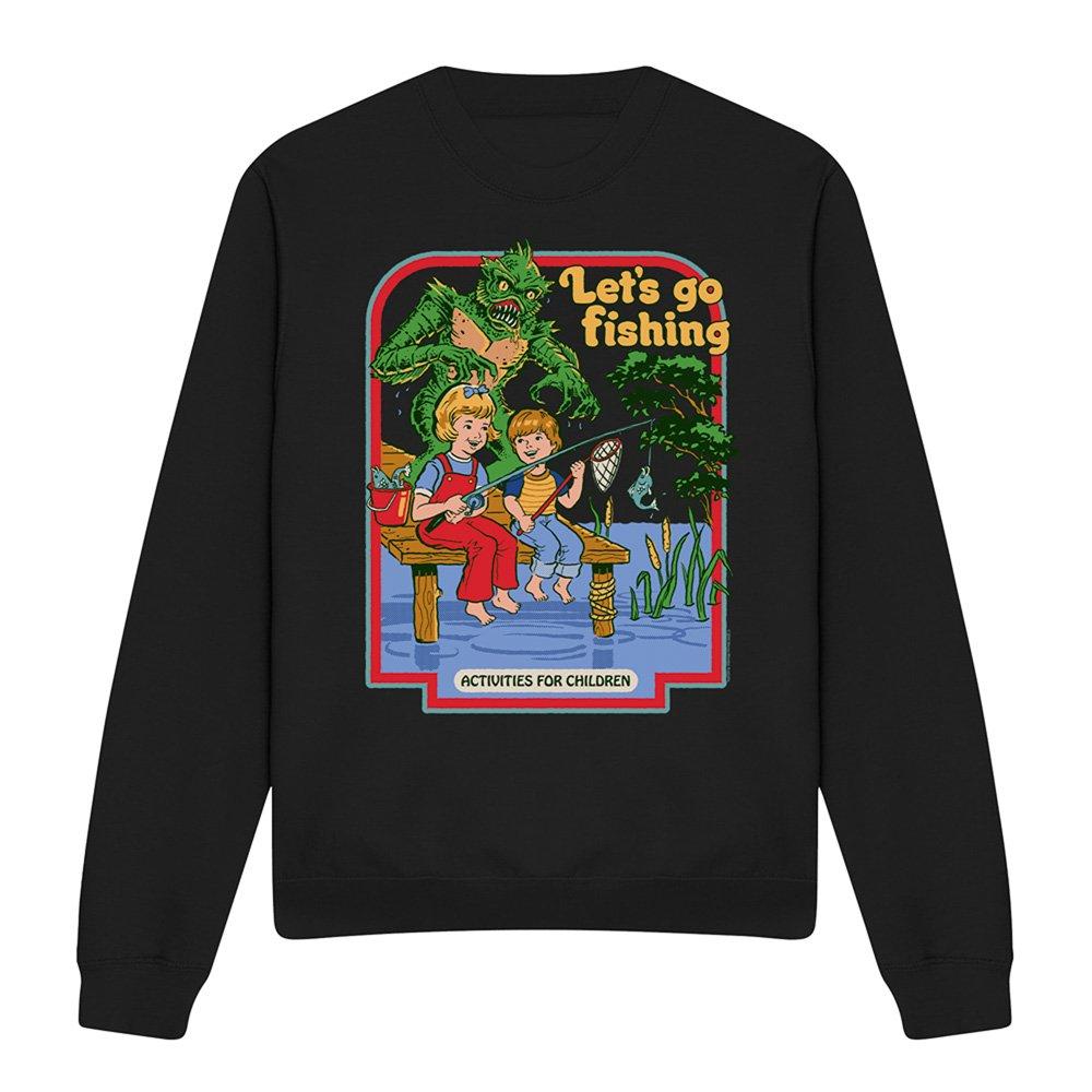 Black - Steven Rhodes - Steven Rhodes LetS Go Fishing Sweatshirt Black - 4