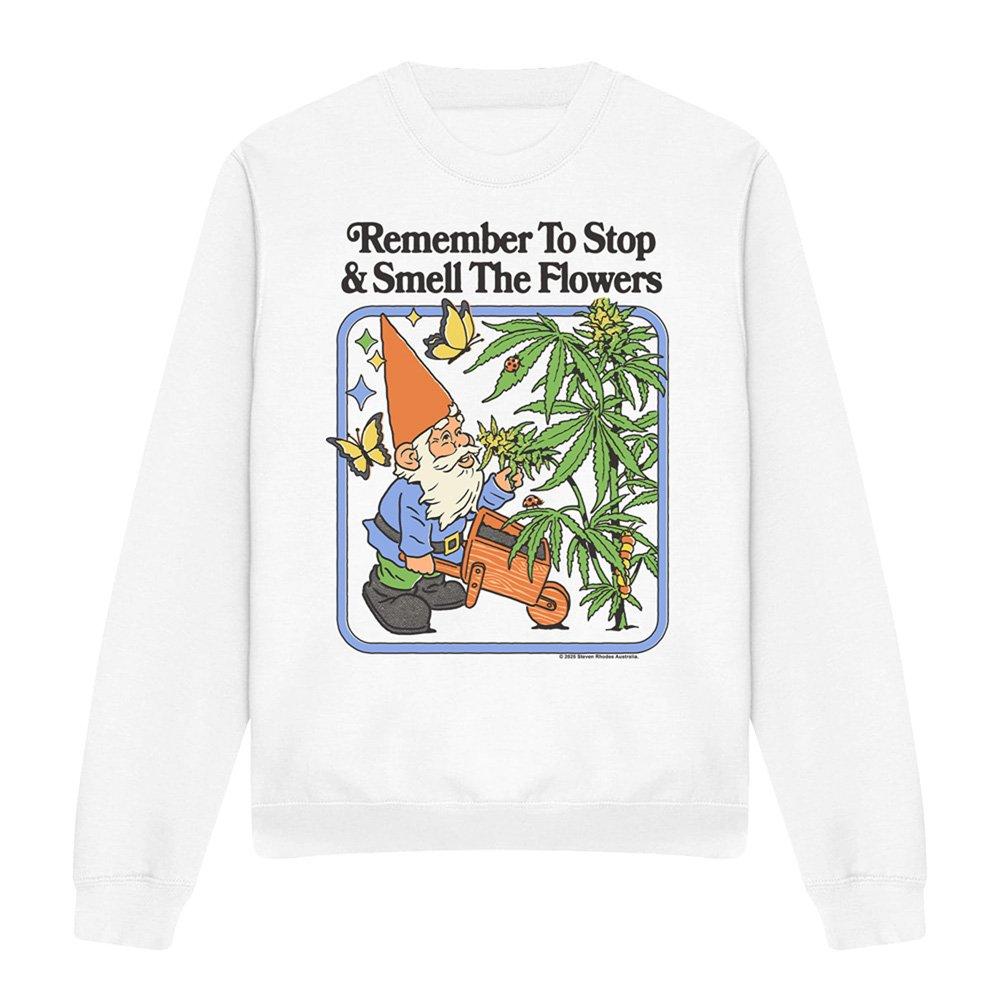 White - Steven Rhodes - Steven Rhodes Smell The Flowers Sweatshirt White - 4