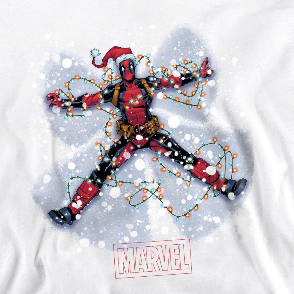 White - Deadpool - Marvel Christmas Snow Angel Sweatshirt White - 2