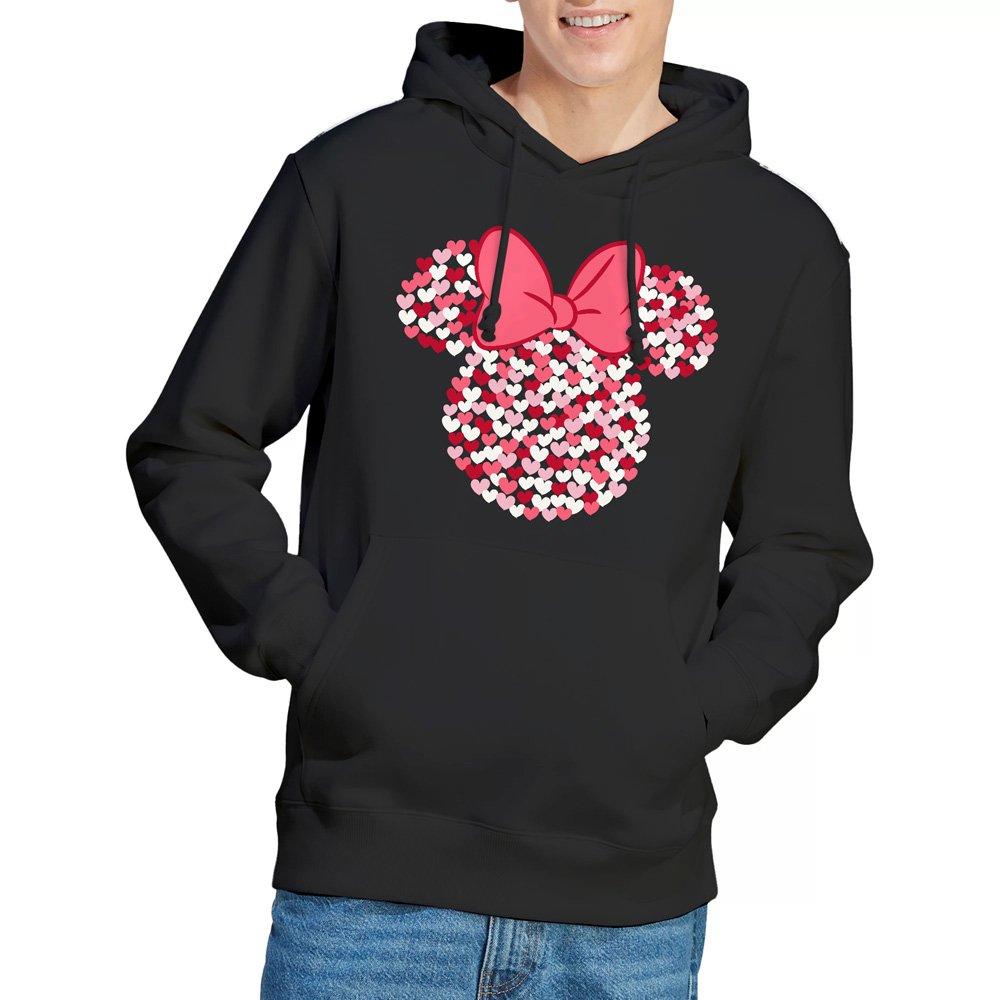 Black - Minnie Mouse - Minnie Mouse Valentines Day Heart Ears Silhouette - 1