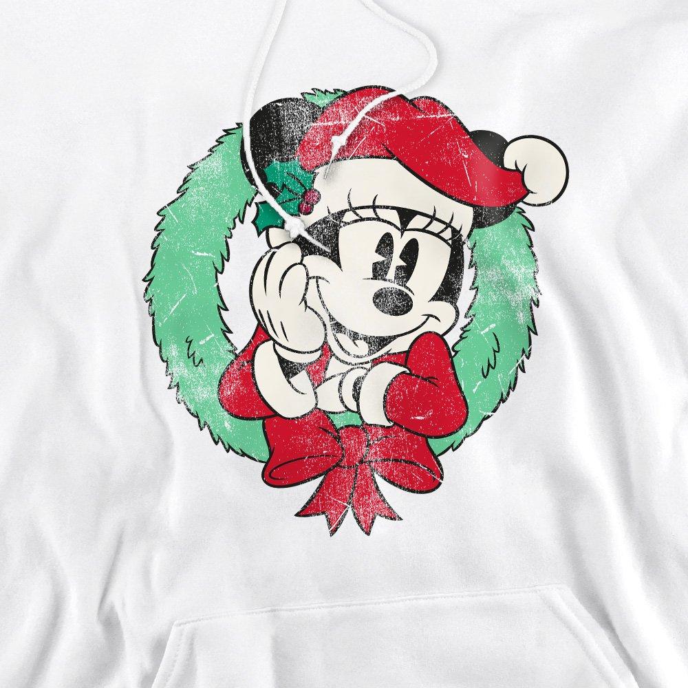 White - Minnie Mouse - Minnie Mouse Christmas Wreath Hoodie White - 2