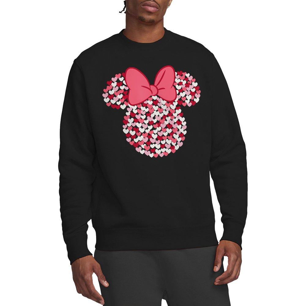 Black - Minnie Mouse - Minnie Mouse Valentines Day Heart Ears Silhouette - 1