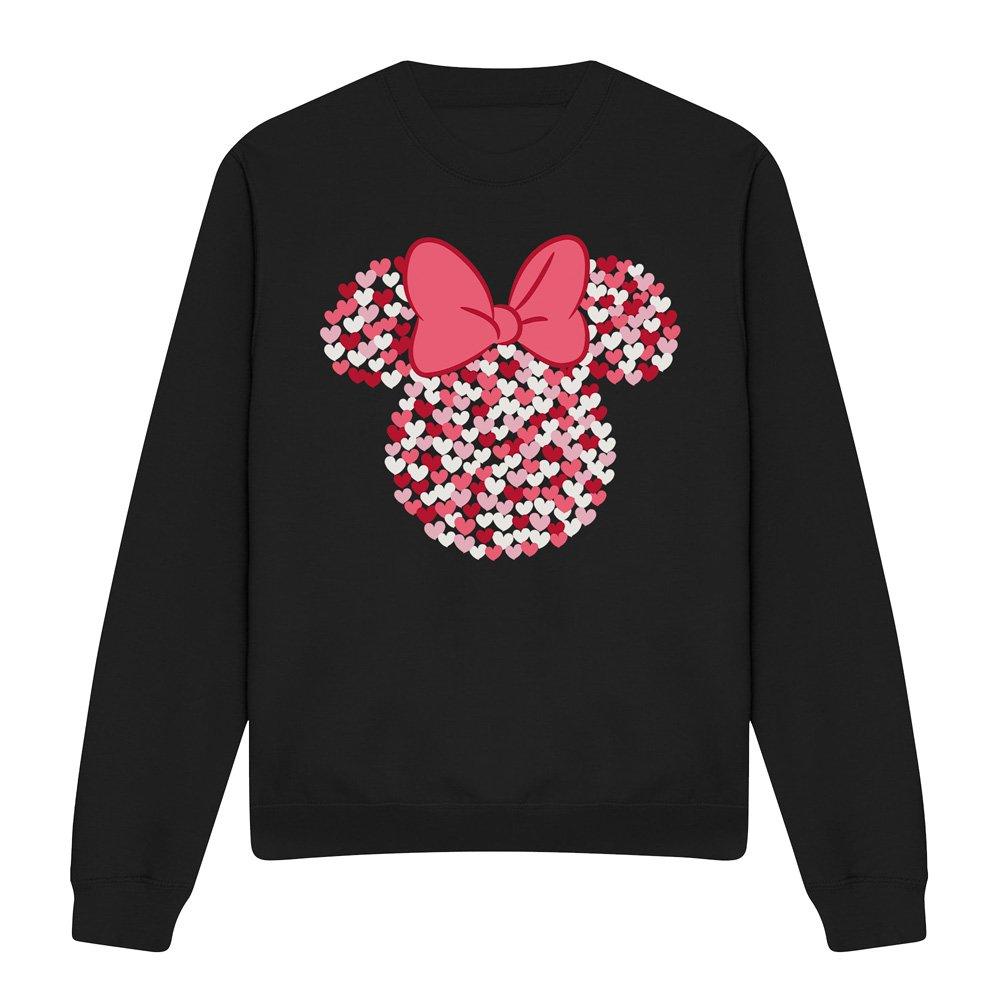 Black - Minnie Mouse - Minnie Mouse Valentines Day Heart Ears Silhouette - 4