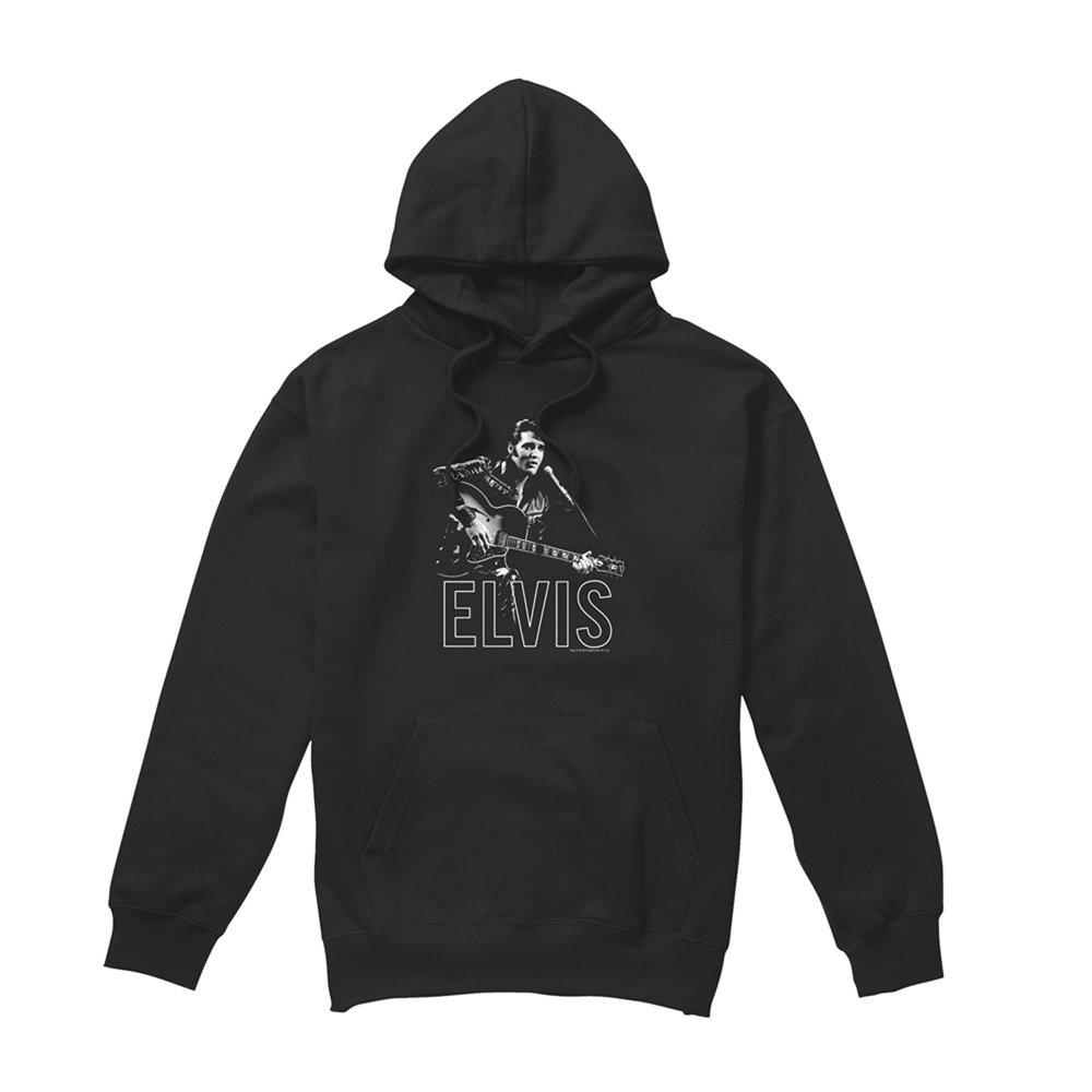 Black - Elvis Presley - Elvis Presley Guitar In Hand Hoodie Black - 4