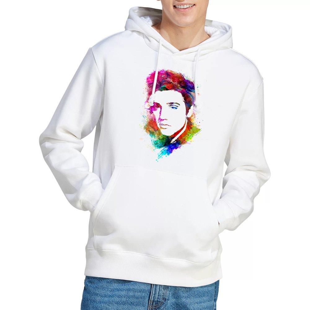 Elvis Presley Men's Elvis Presleywatercolor King Hoodie White - XXL