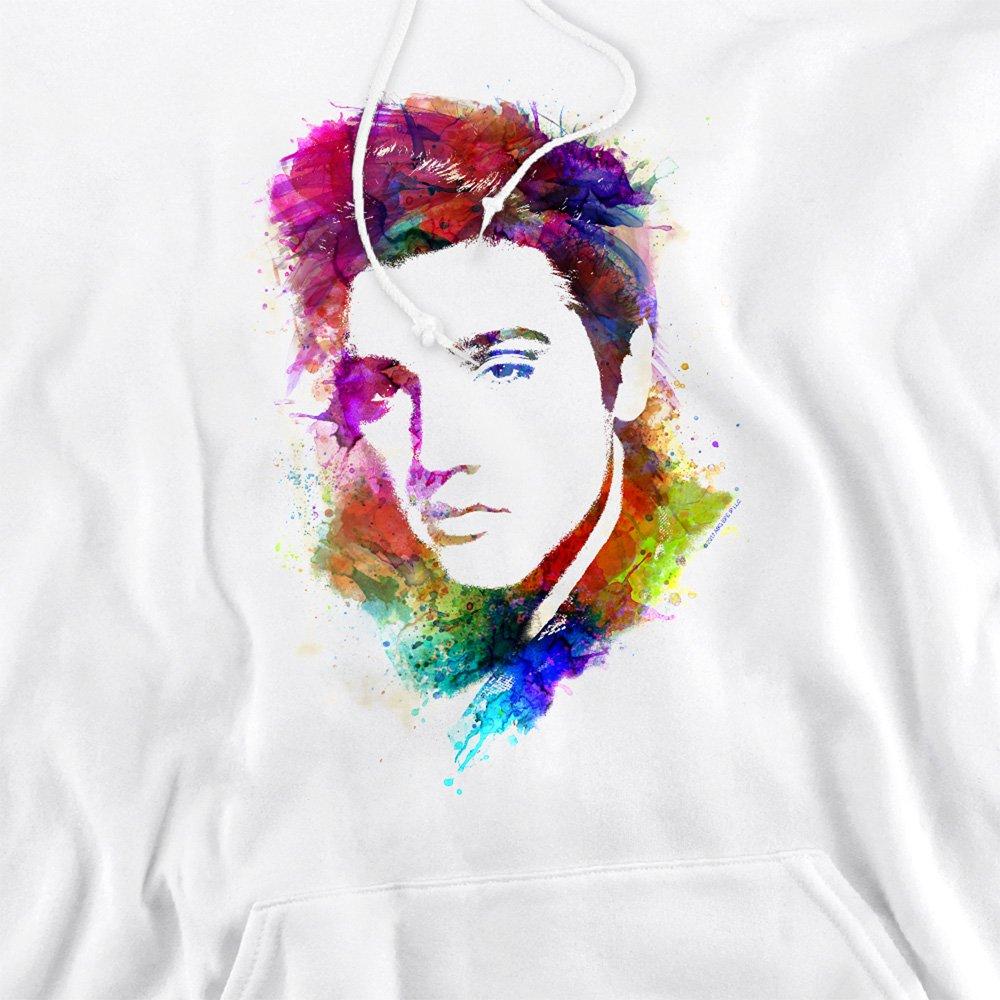 White - Elvis Presley - Elvis Presleywatercolor King Hoodie White - 2