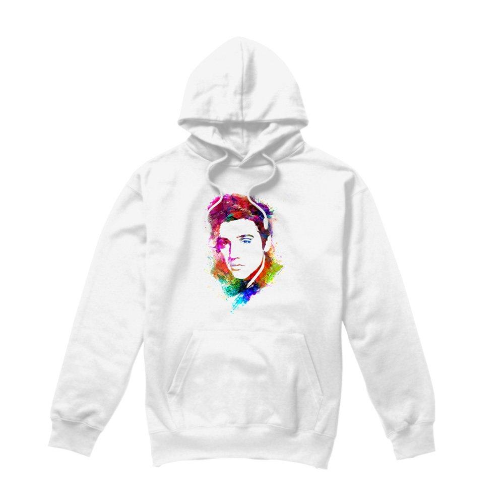 White - Elvis Presley - Elvis Presleywatercolor King Hoodie White - 4