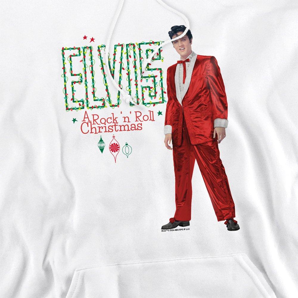 White - Elvis Presley - Elvis Holiday Lights Hoodie White - 2