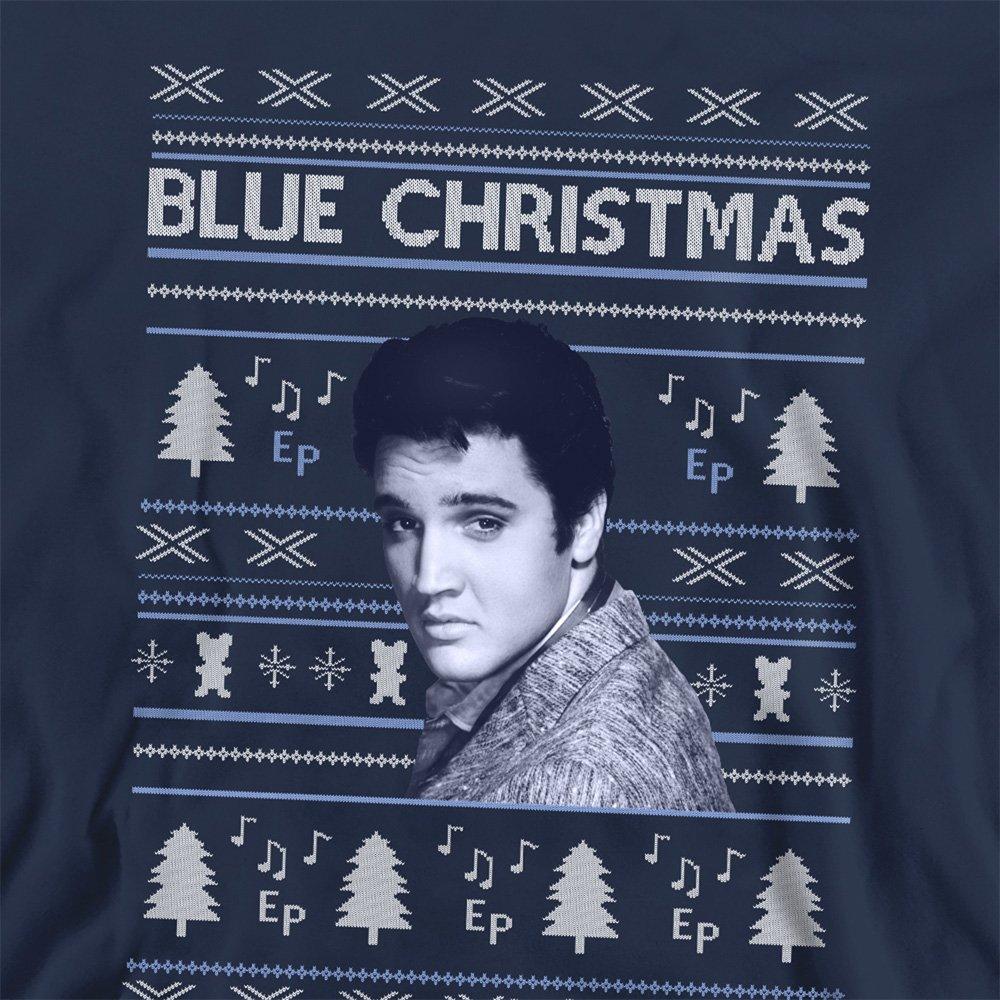 Navy - Elvis Presley - Elvis Blue Ugly Christmas Fair Isle Sweatshirt Na - 2