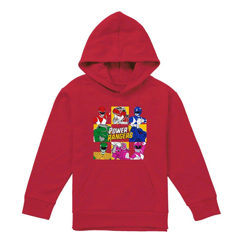 Red - Hasbro - Power Rangers Group Box Youth Kids Pull-Over Hoodi - 1
