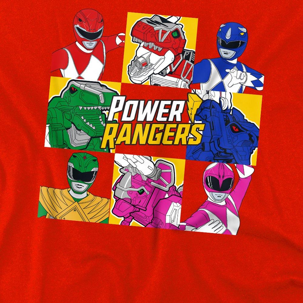 Red - Hasbro - Power Rangers Group Box Youth Kids Pull-Over Hoodi - 2