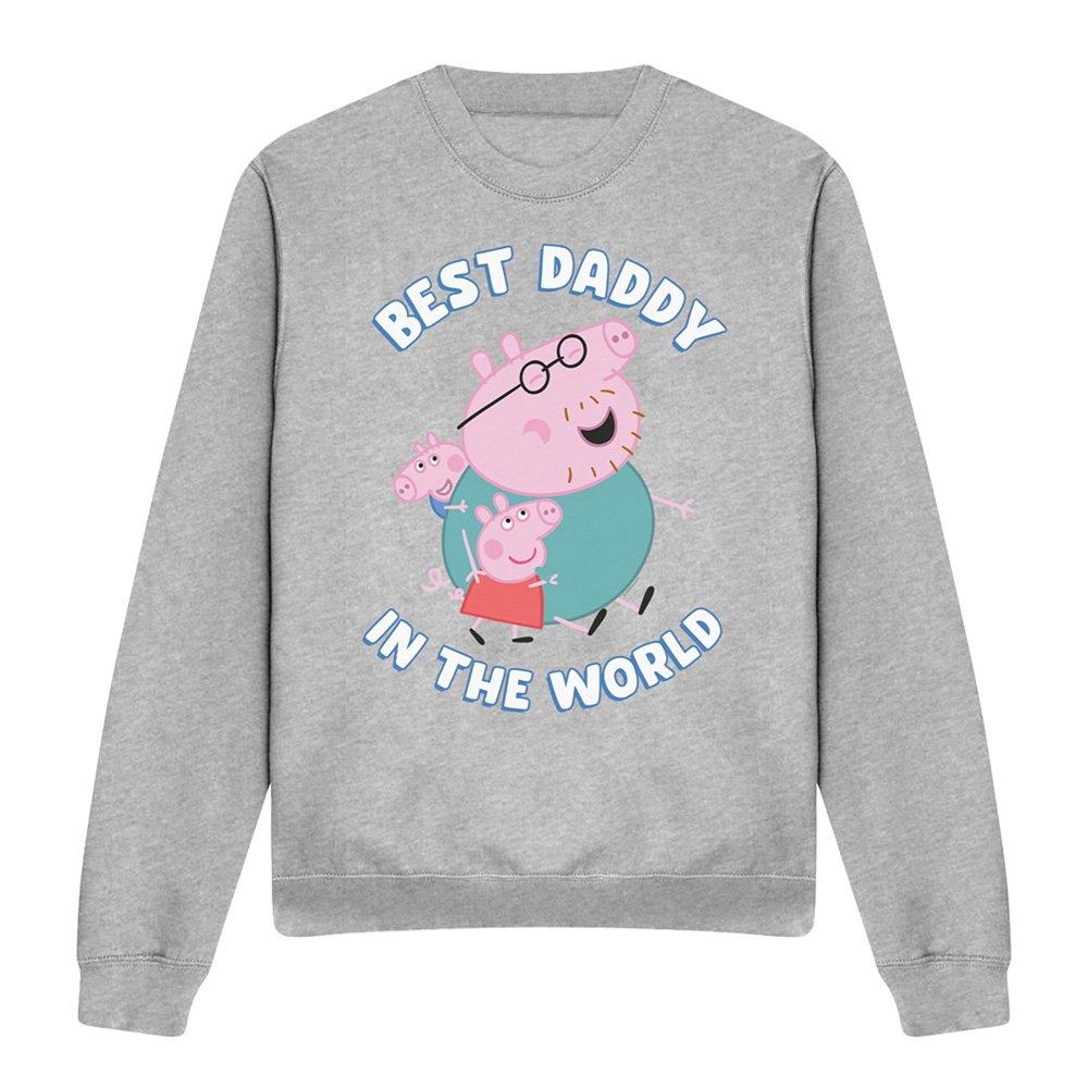 Grey - Hasbro - Peppa Pig Best Daddy In The World Sweatshirt Heat - 4