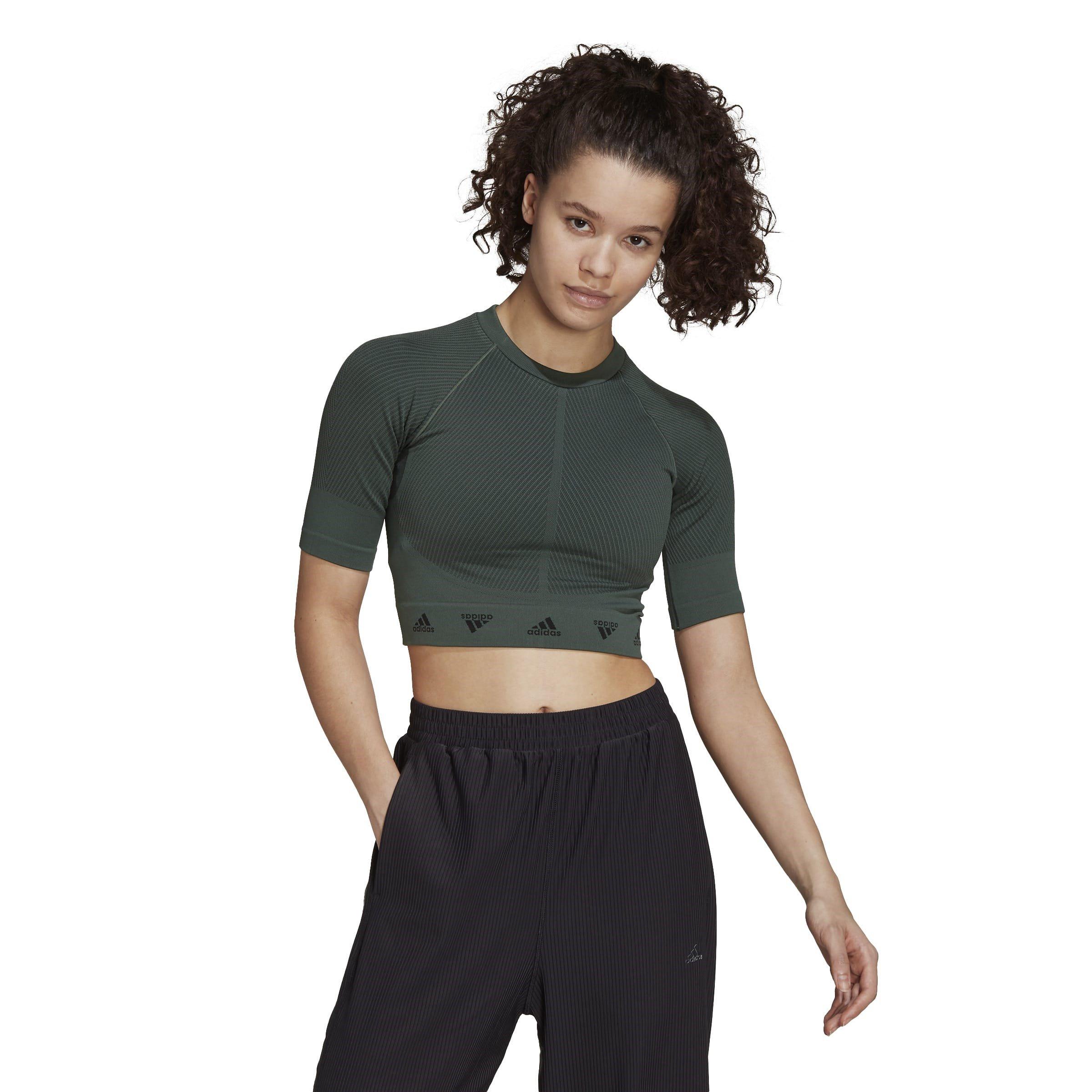 Green/Black - adidas - AEROKNIT Training T-Shirt - 2