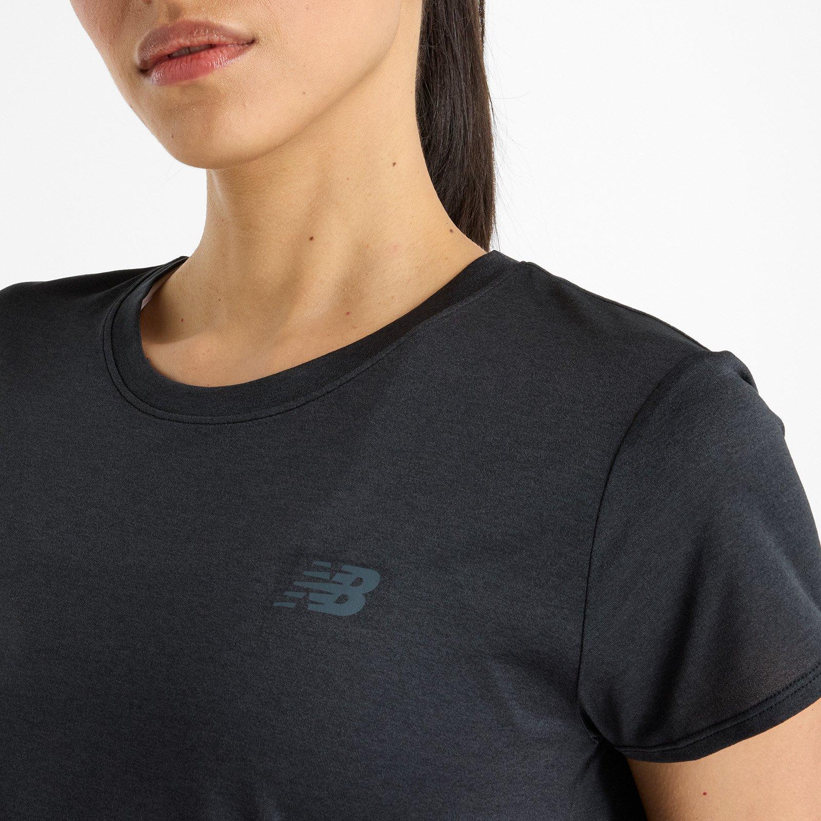 Black - New Balance - Sport Heather Short Sleeve Performance Running Top - 4