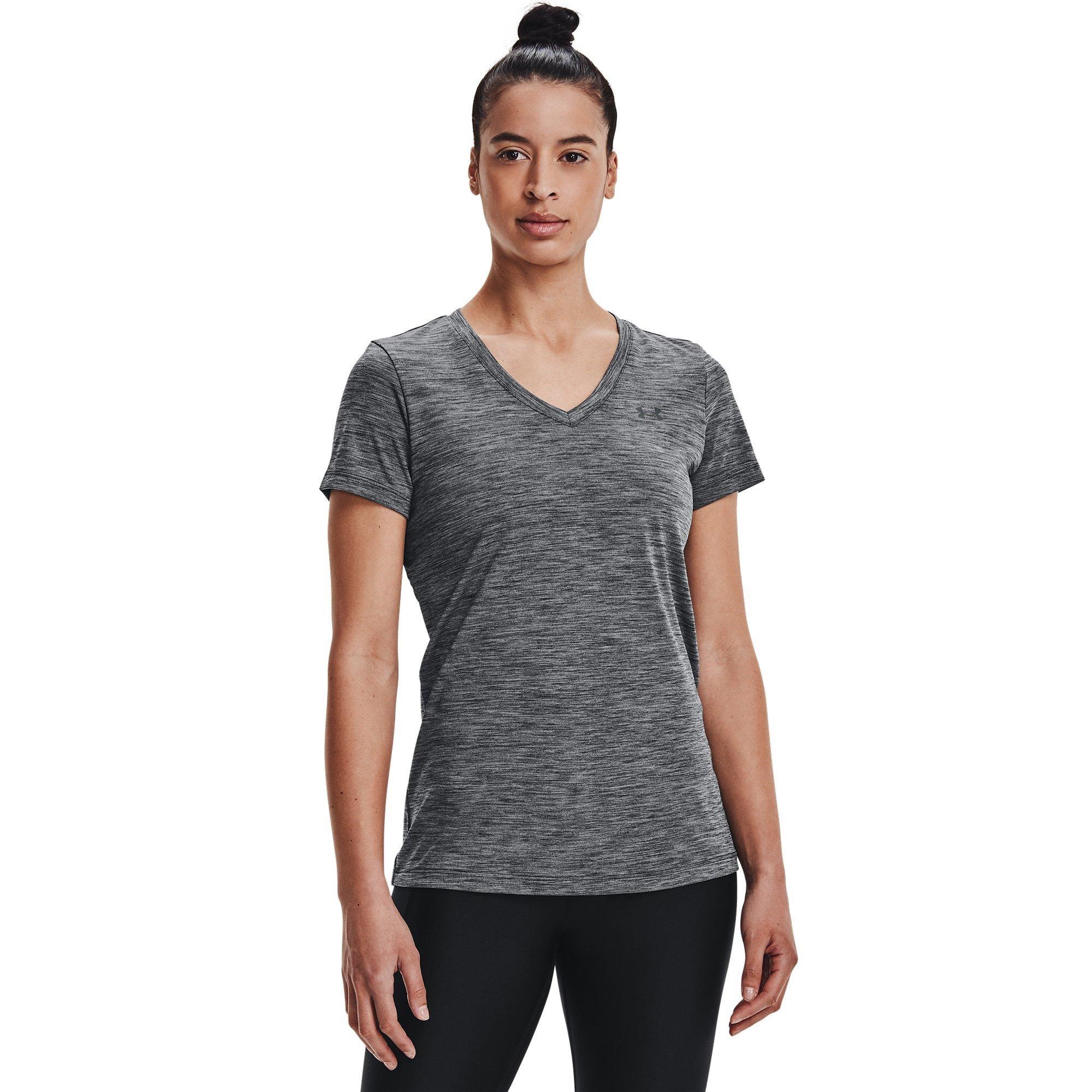 Blk/Rhino Gray - Under Armour - Velocity Vneck T-Shirt Womens - 2