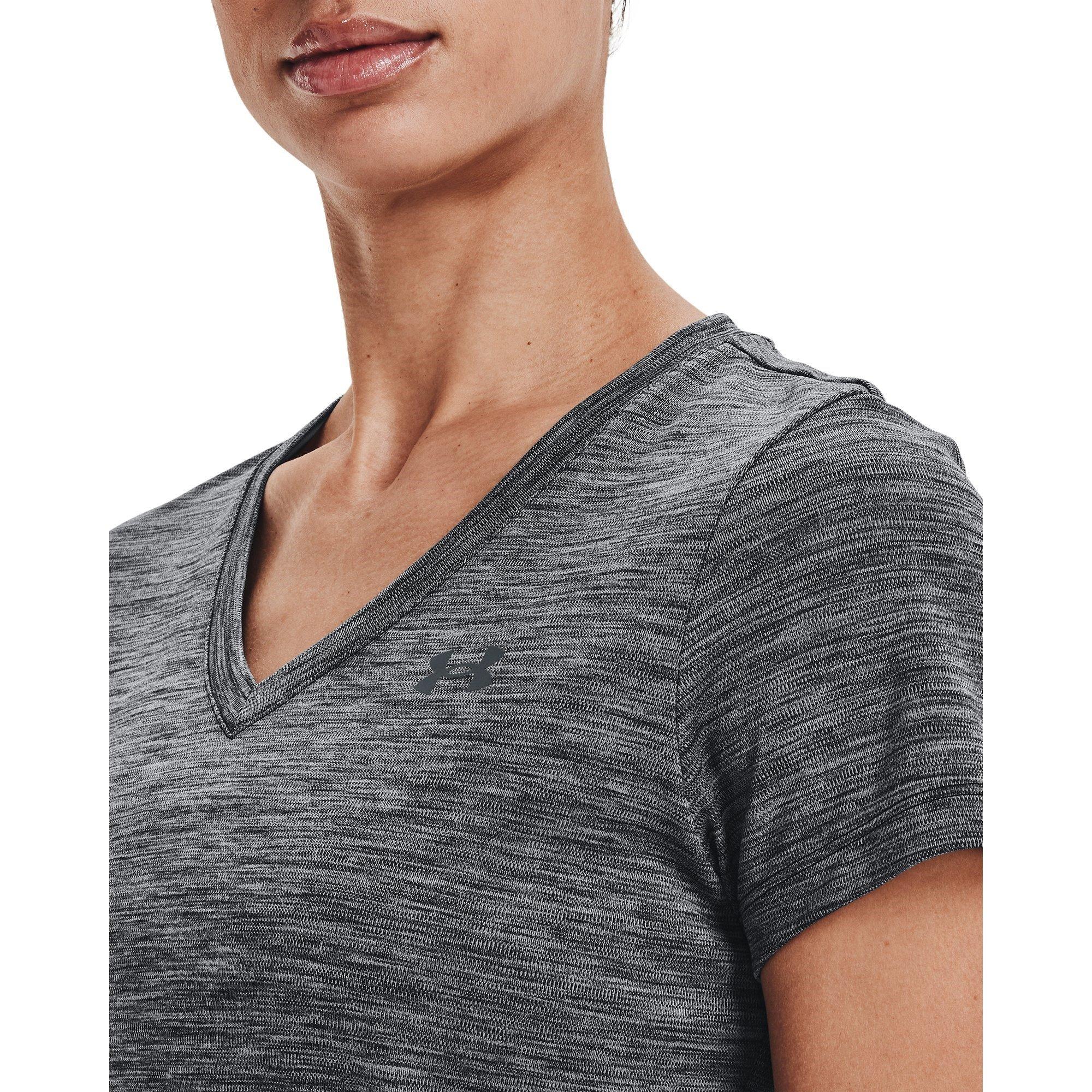 Blk/Rhino Gray - Under Armour - Velocity Vneck T-Shirt Womens - 5