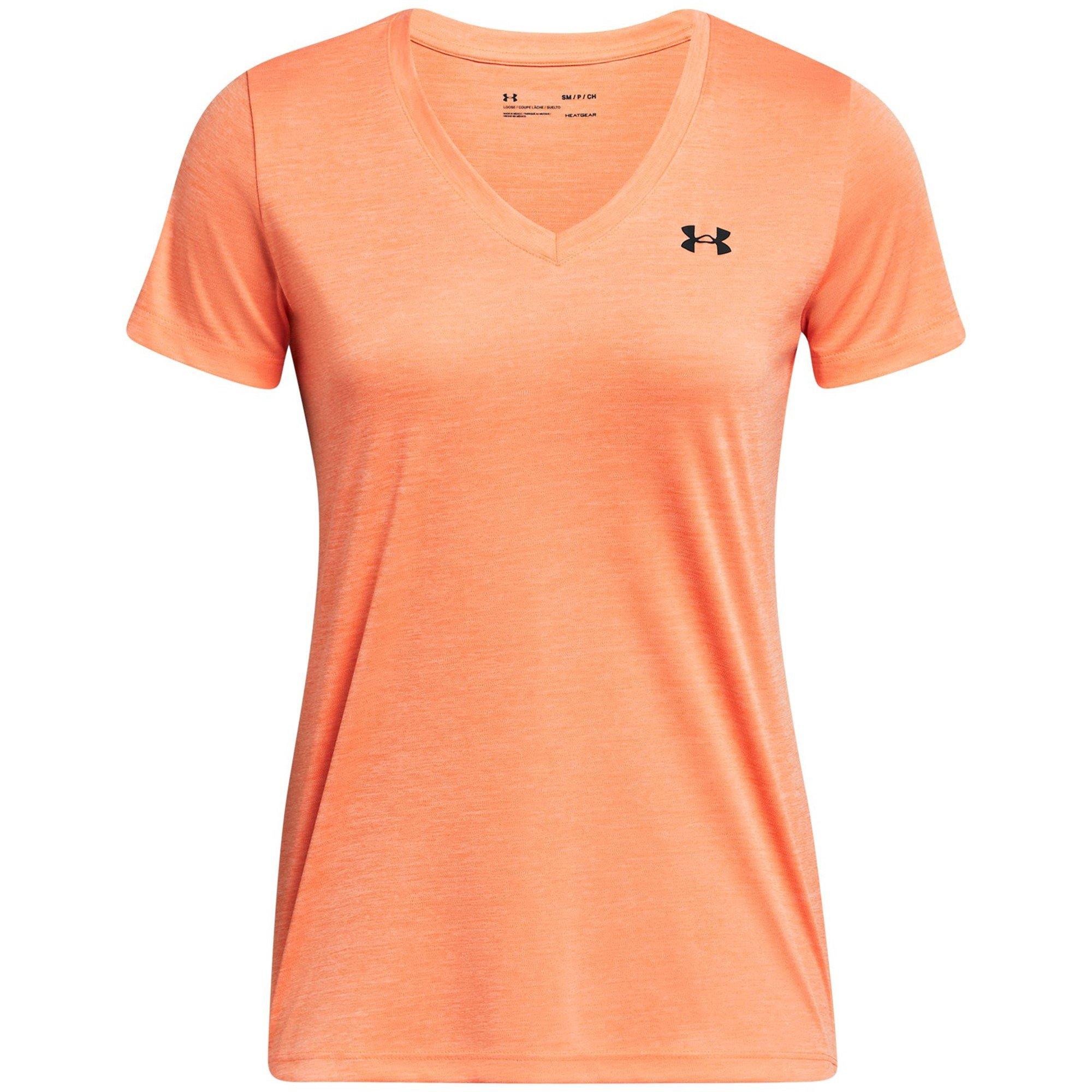 Afterglow/Black - Under Armour - Velocity Vneck T-Shirt Womens - 1
