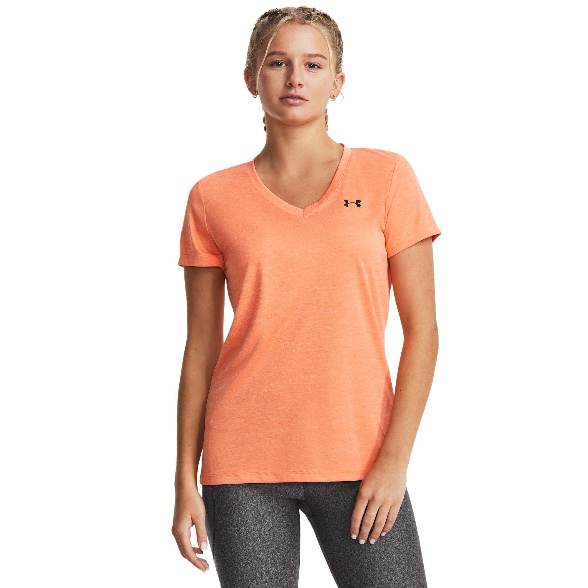 Afterglow/Black - Under Armour - Velocity Vneck T-Shirt Womens - 2