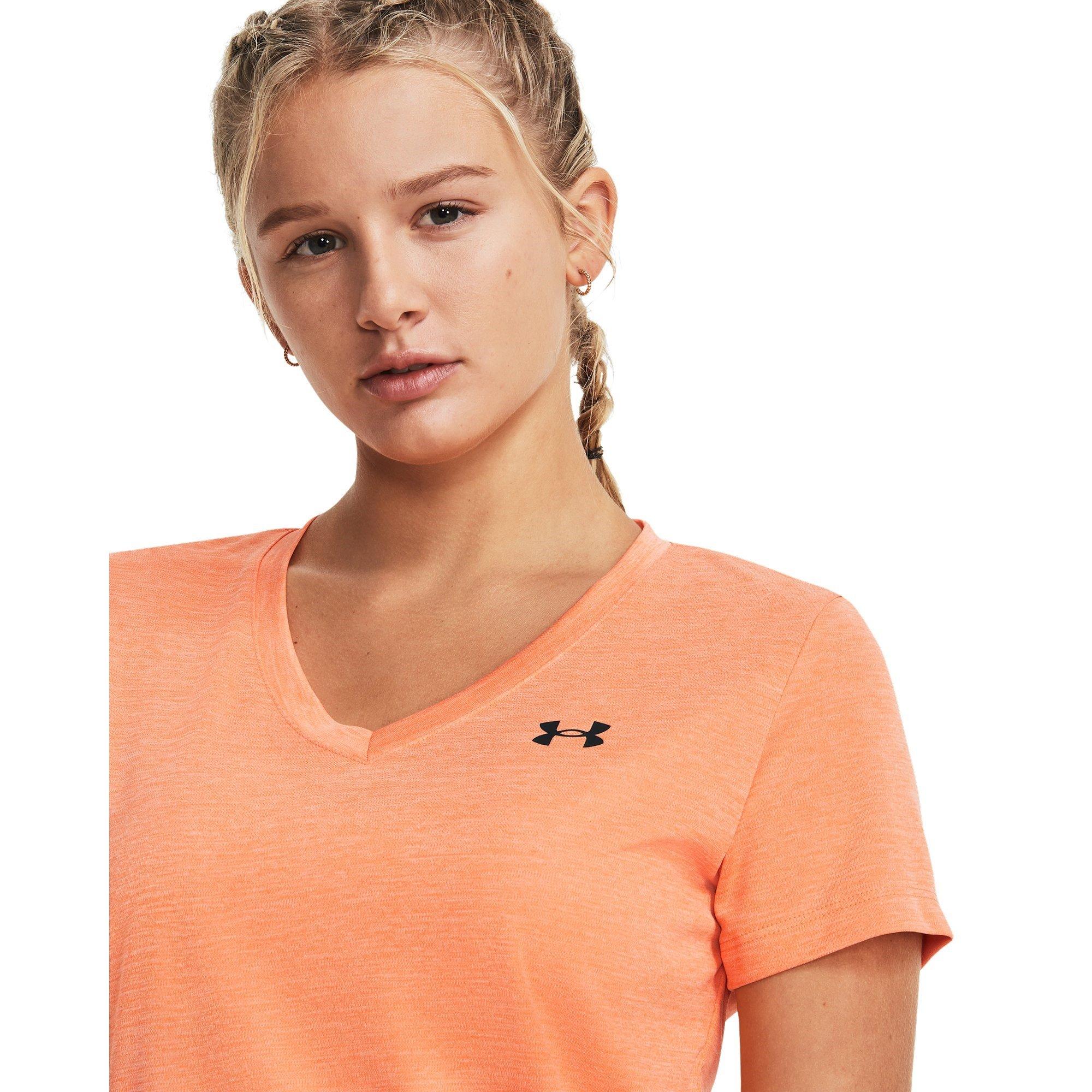 Afterglow/Black - Under Armour - Velocity Vneck T-Shirt Womens - 5