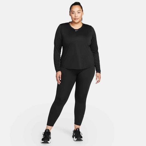 Black/White - Nike - Dri FIT One Womens Long Sleeve Performance T Shirt - 4